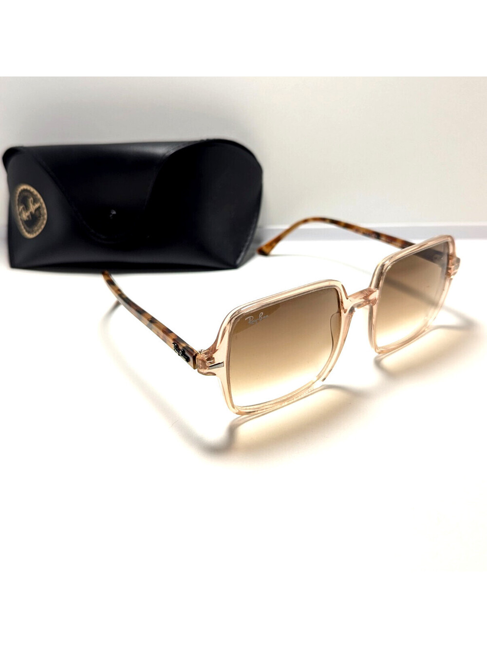 Ray-Ban RB1973 Square II Sunlgasses Brown Gradient Tortoiseshell Rectangle